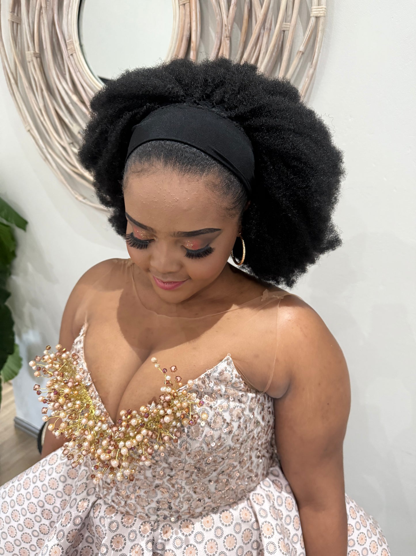 16 inch Headband afro wig
